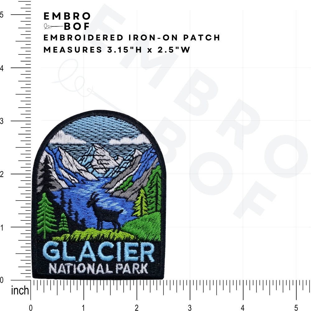 Glacier National Park Patch size reference – embroidered patch