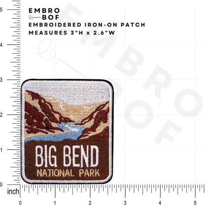 Big Bend National Park Patch size reference – embroidered patch