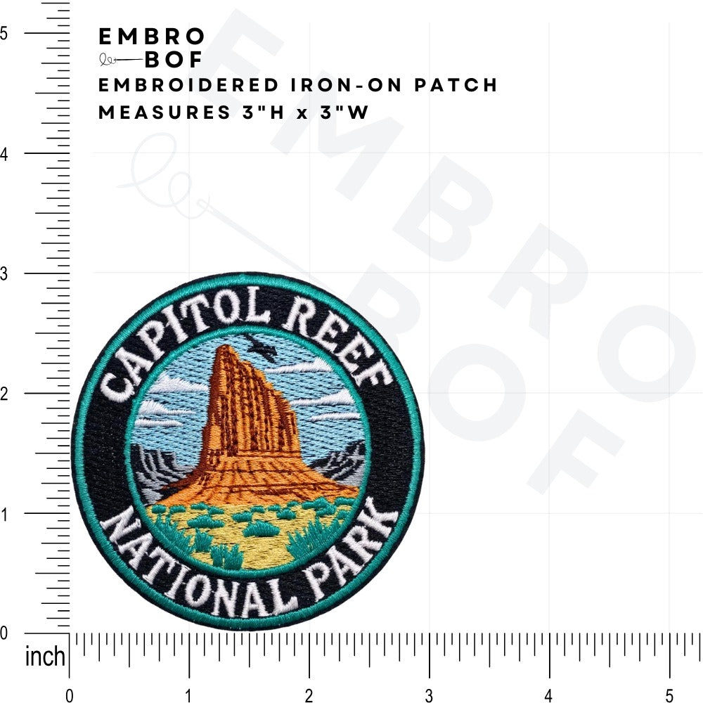Capitol Reef National Park Patch size reference – embroidered patch