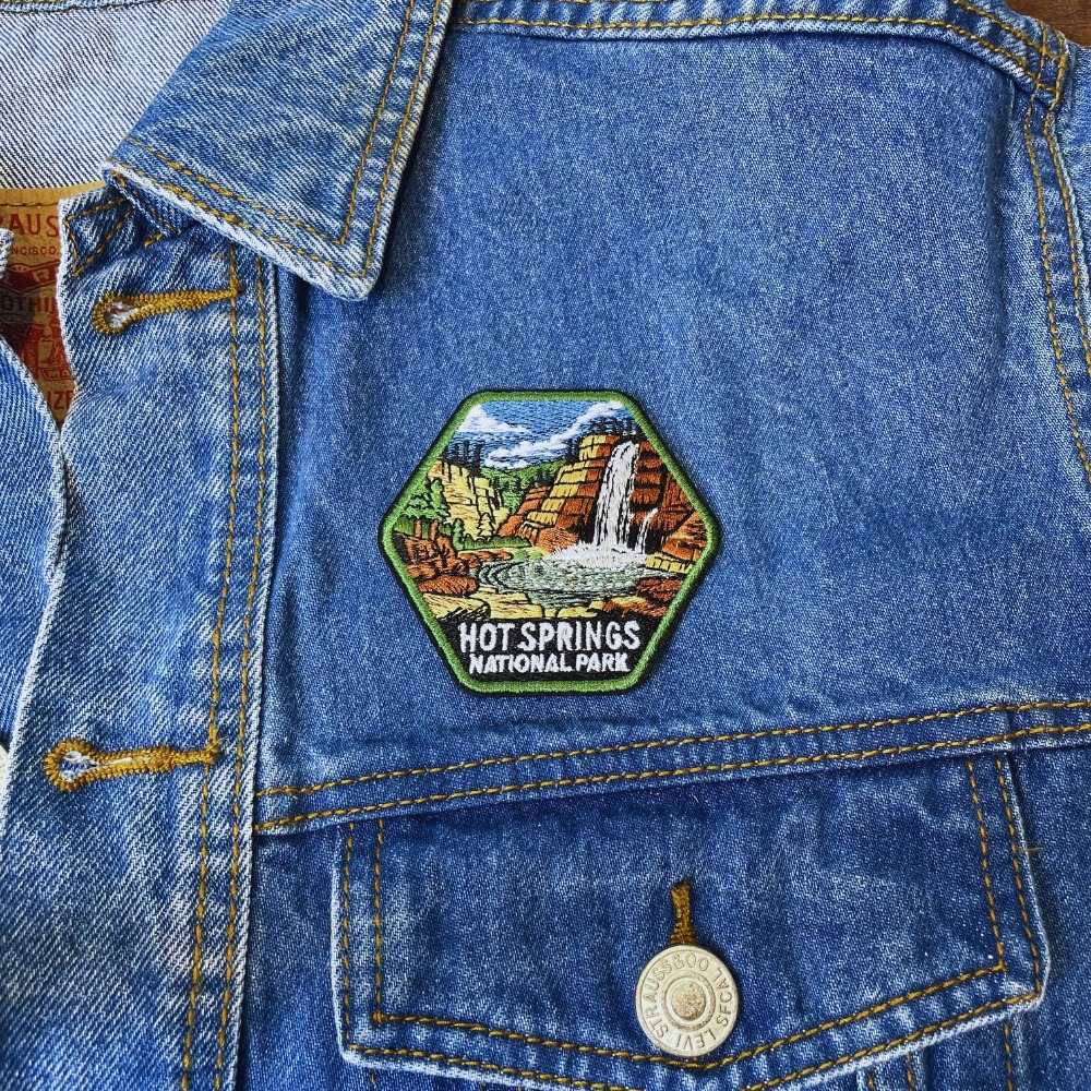 Hot Springs National Park Patch on a backpack – iron-on embroidered patch