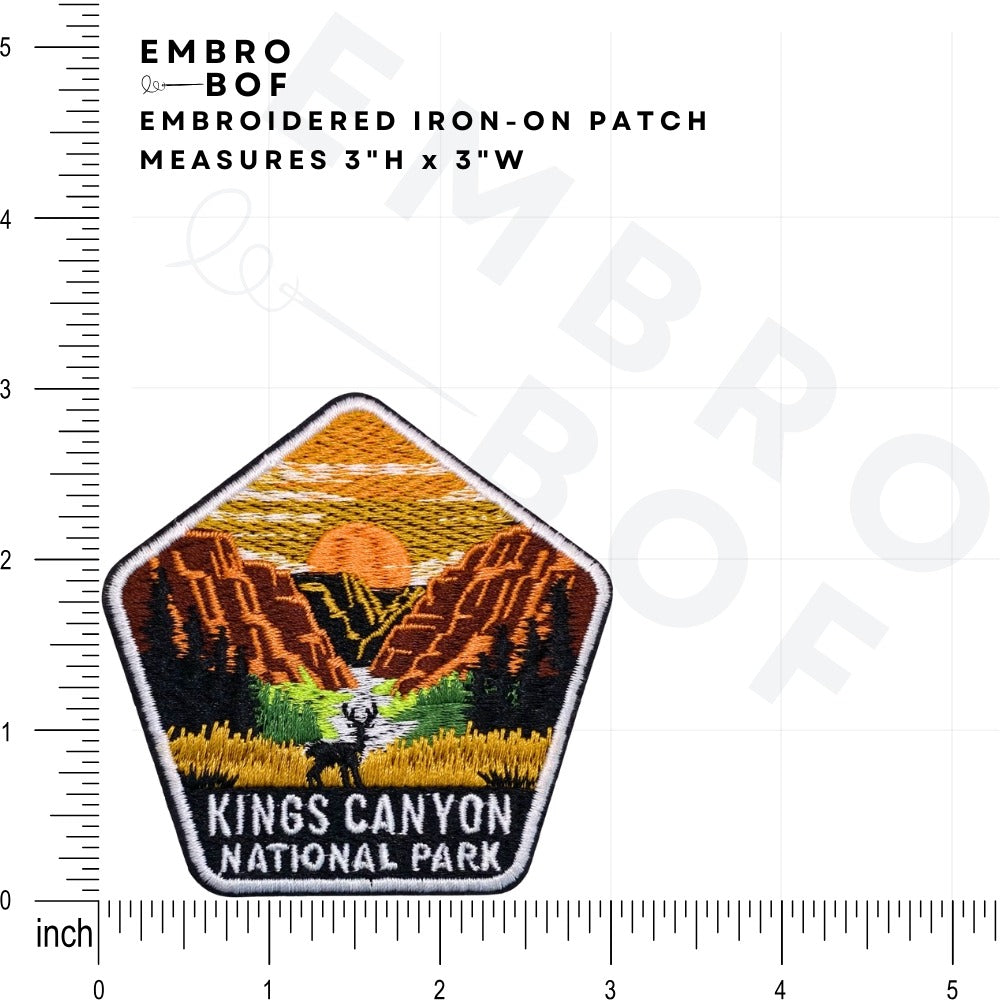 Kings Canyon National Park Patch size reference – embroidered patch
