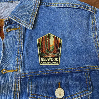Redwood National Park Patch on a backpack – iron-on embroidered patch