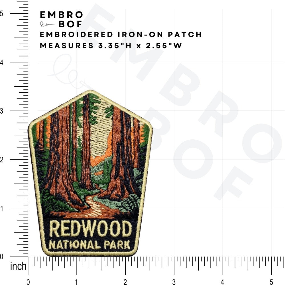 Redwood National Park Patch size reference – embroidered patch