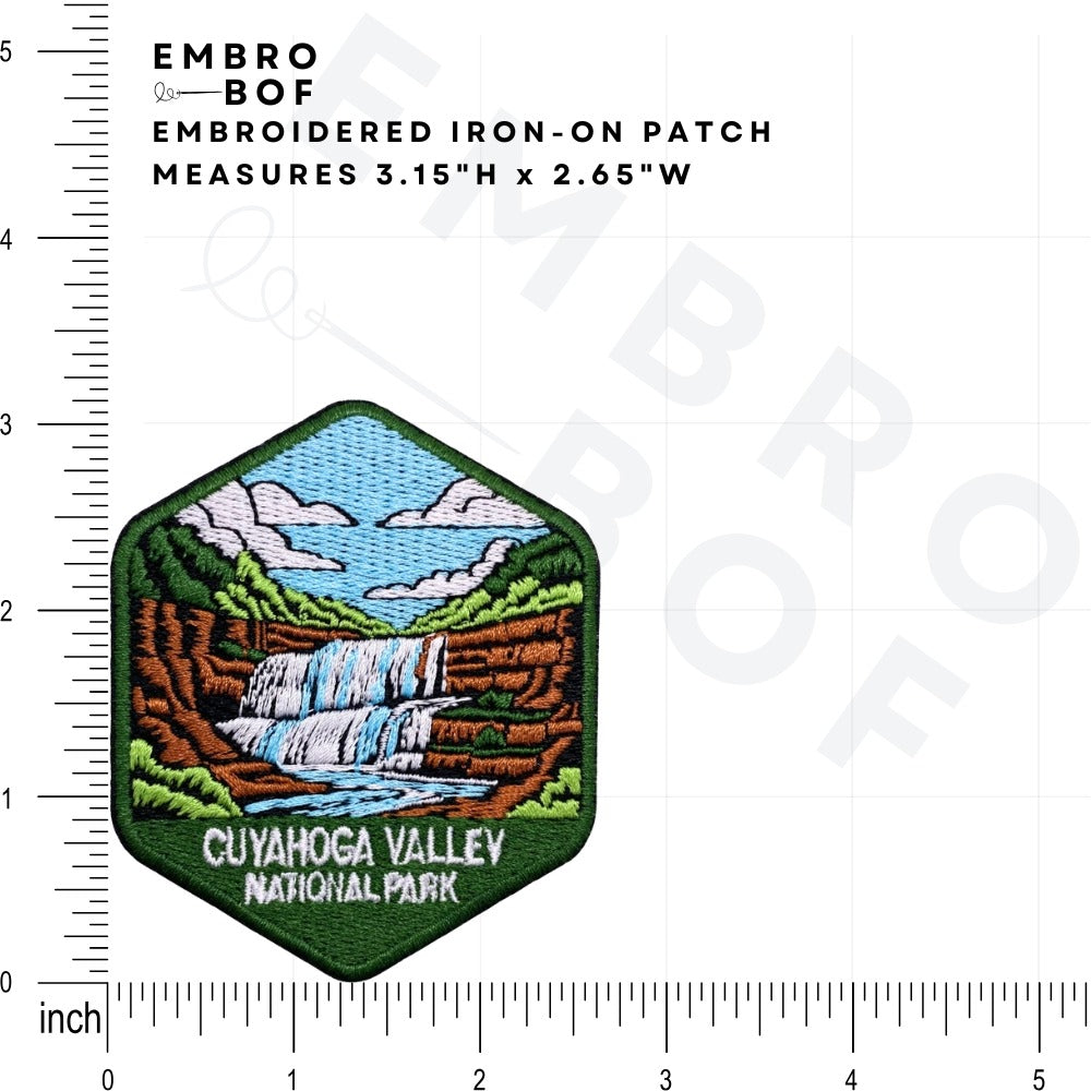 Cuyahoga Valley National Park Patch size reference – embroidered patch