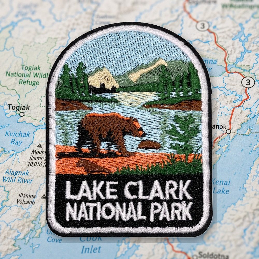 Lake Clark National Park Patch – embroidered iron-on patch