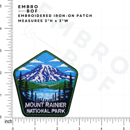 Mount Rainier National Park Patch size reference – embroidered patch