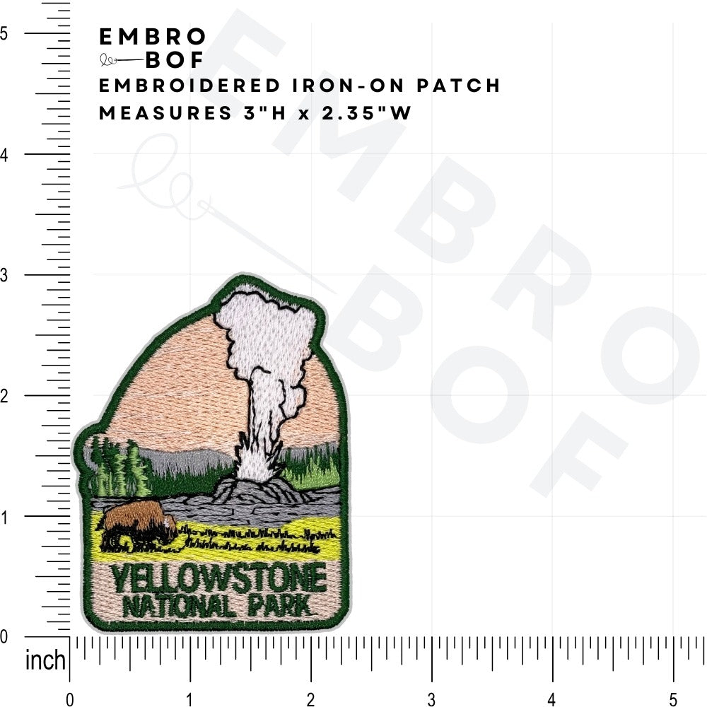 Yellowstone National Park Patch size reference – embroidered patch