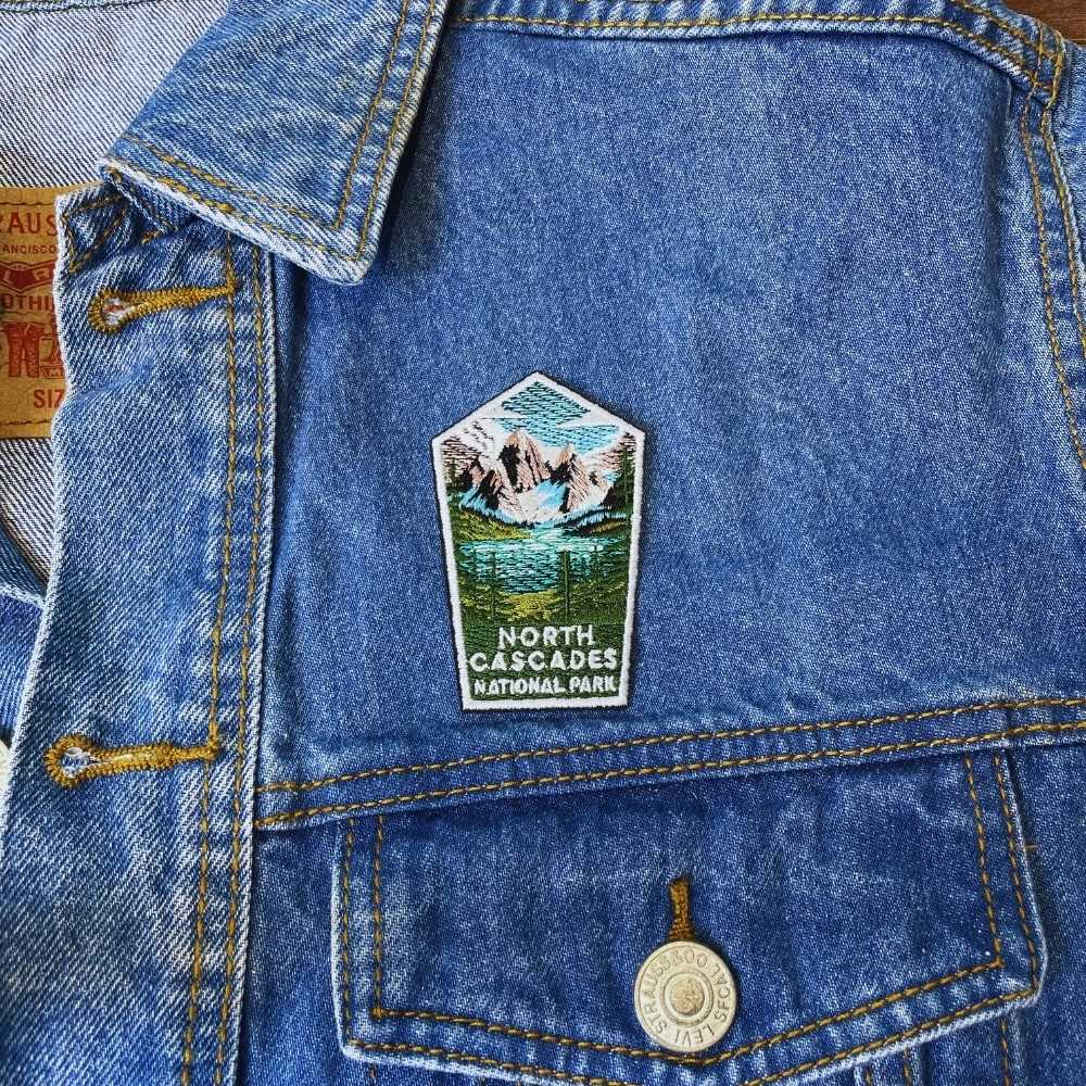 North Cascades National Park Patch on a backpack – iron-on embroidered patch