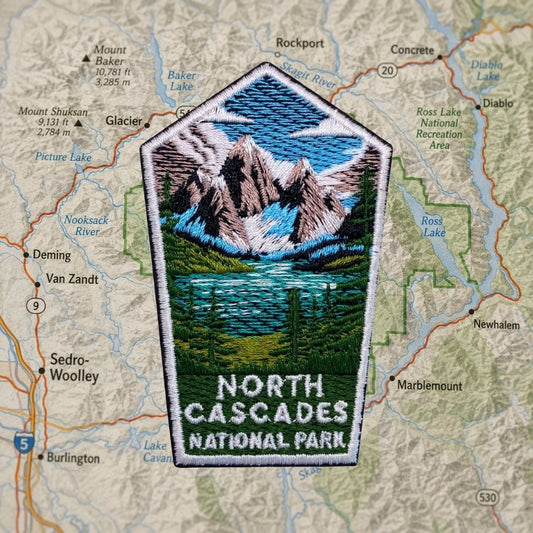 North Cascades National Park Patch – embroidered iron-on patch