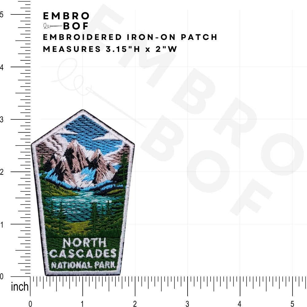 North Cascades National Park Patch size reference – embroidered patch