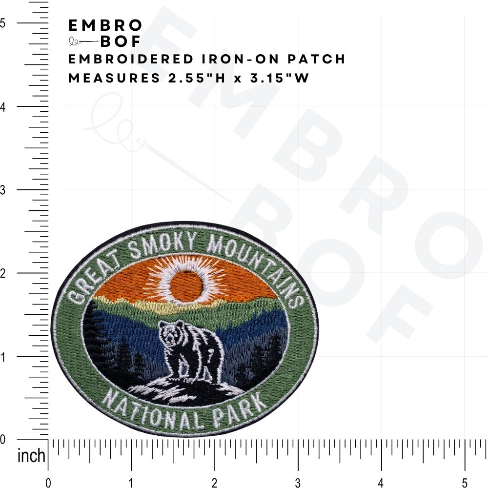 Great Smoky Mountains National Park Patch size reference – embroidered patch