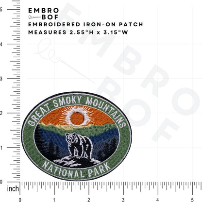 Great Smoky Mountains National Park Patch size reference – embroidered patch