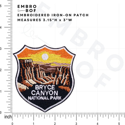 Bryce Canyon National Park Patch size reference – embroidered patch