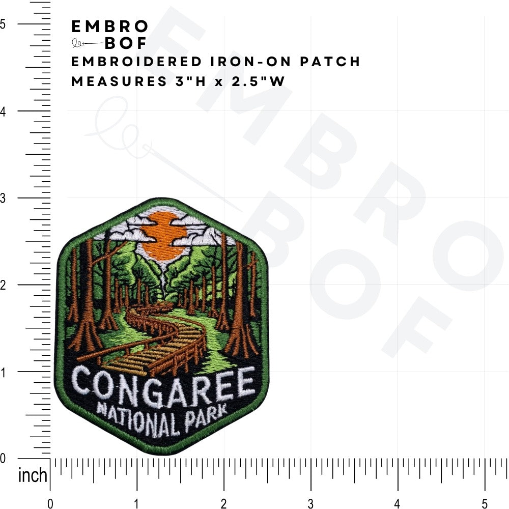 Congaree National Park Patch size reference – embroidered patch