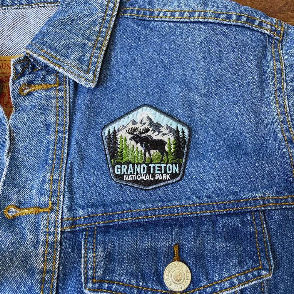 Grand Teton National Park Patch on a backpack – iron-on embroidered patch
