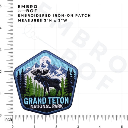 Grand Teton National Park Patch size reference – embroidered patch