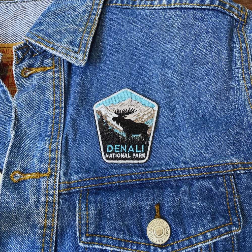 Denali National Park Patch on a backpack – iron-on embroidered patch