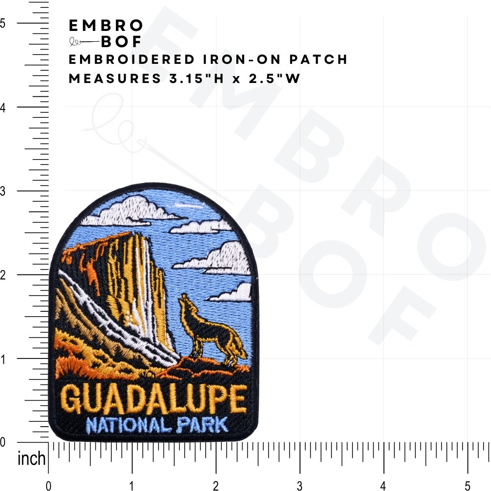 Guadalupe Mountains National Park Patch size reference – embroidered patch