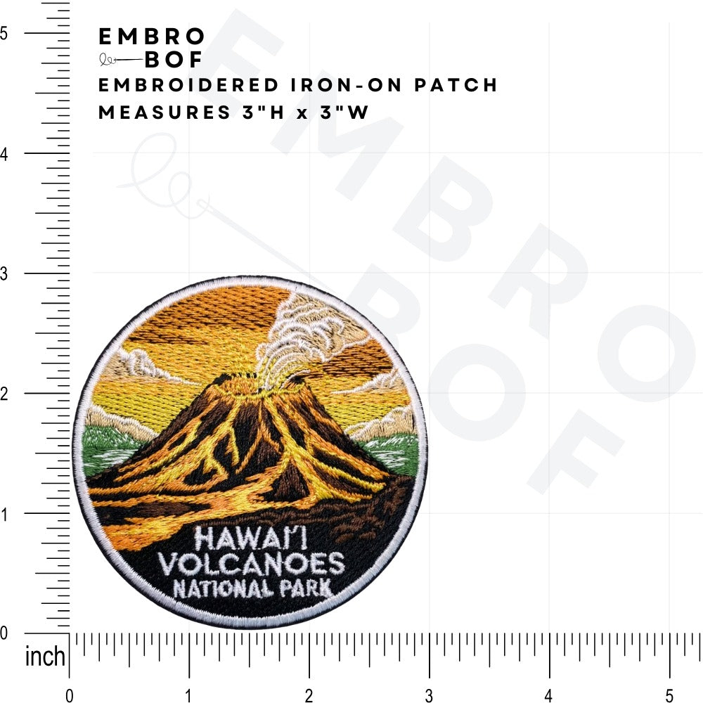 Hawaii Volcanoes National Park Patch size reference – embroidered patch