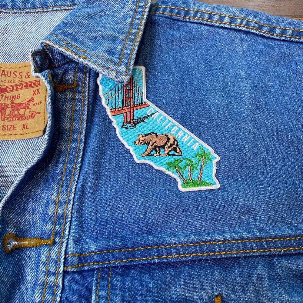 California Patch on a backpack – iron-on embroidered patch