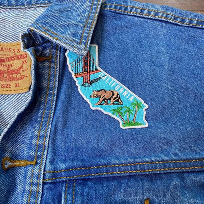 California Patch on a backpack – iron-on embroidered patch