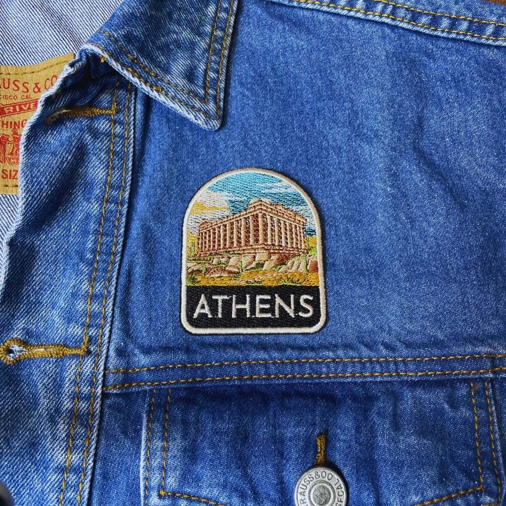 Athens Greece Patch on a backpack – iron-on embroidered patch