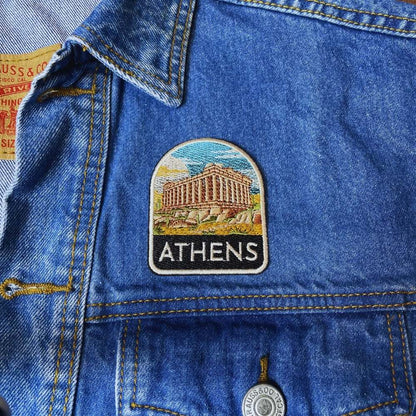 Athens Greece Patch on a backpack – iron-on embroidered patch
