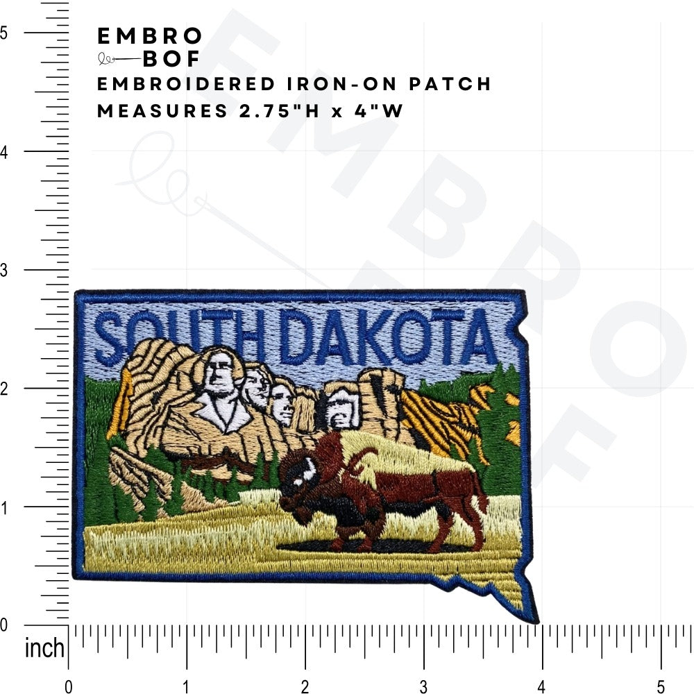 South Dakota Patch size reference – embroidered patch