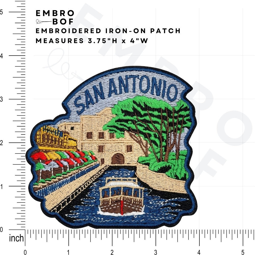 San Antonio Patch size reference – embroidered patch